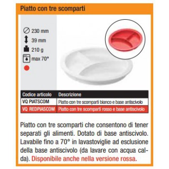 piatto con tre scomparti per anziani  VQ PIATSCOM Allmobility