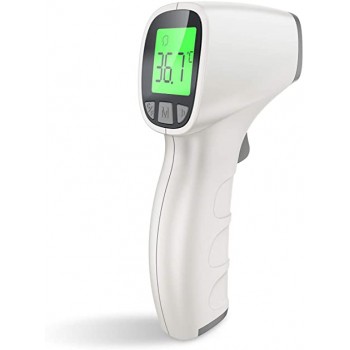 misuratore di temperatura a infrarossi tricolore con retroilluminazione LCD Scanner fronte per adulti senza contatto dispositivo di misurazione della temperatura con allarme febbre approvato CE 