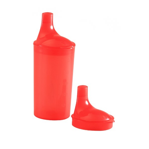 Bicchiere per disabili rosso con beccuccio VQ BICCBECROS